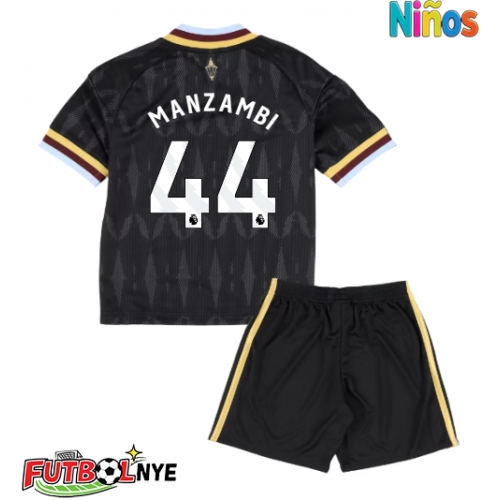Camiseta Aston Villa Johan Manzambi #44 Visitante Equipación para niños 2026-27 manga corta (+ pantalones cortos)